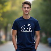 ADORABLE Peeking Dog Men's T-Shirt – Heartfelt & Comfy Dog Lover Tee